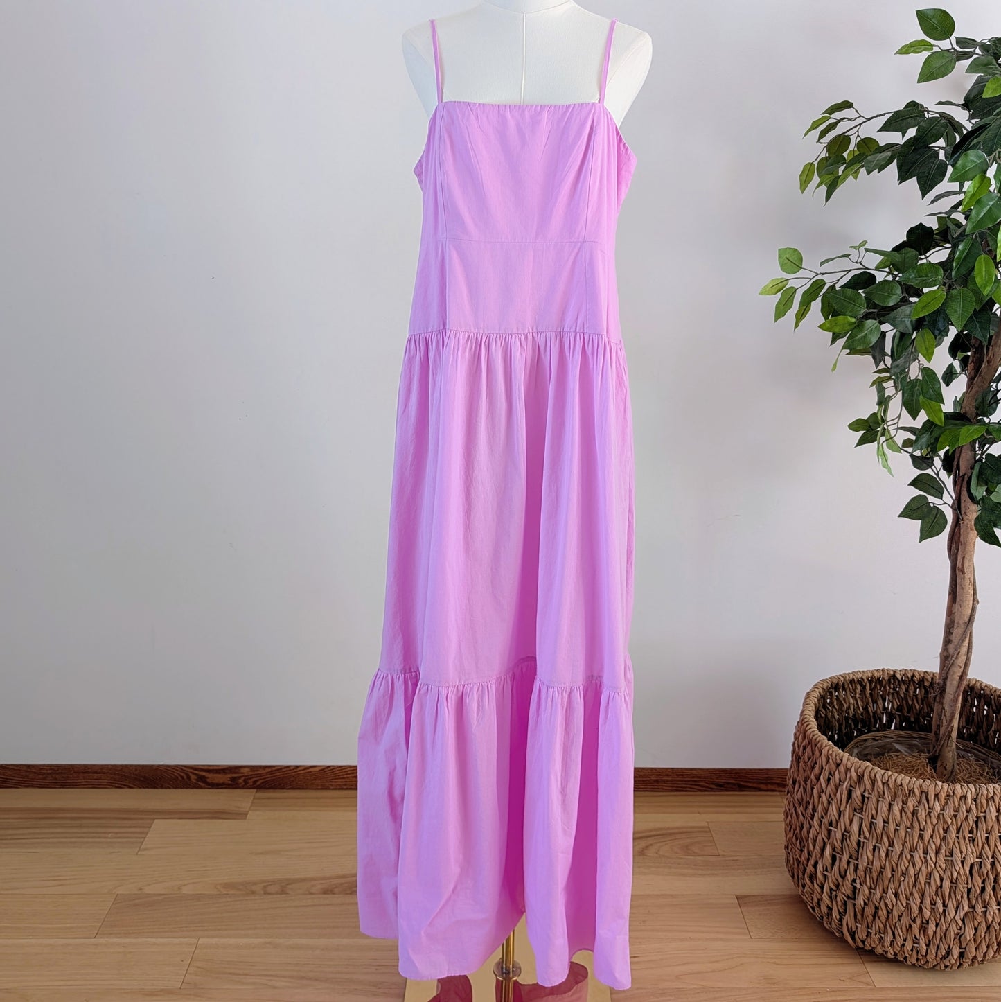 Playa Lucila Cotton Tiered Maxi Dress — L