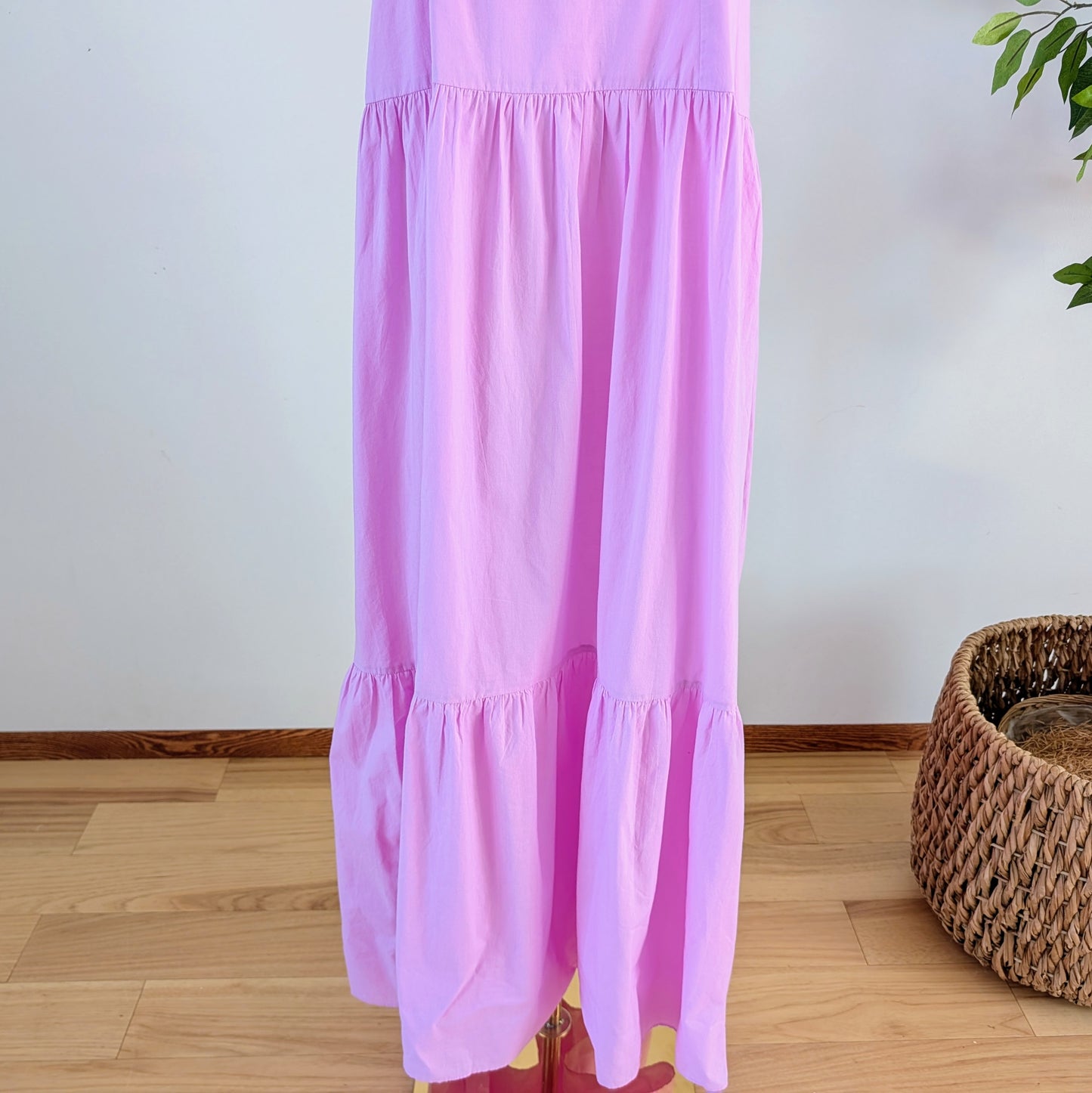 Playa Lucila Cotton Tiered Maxi Dress — L