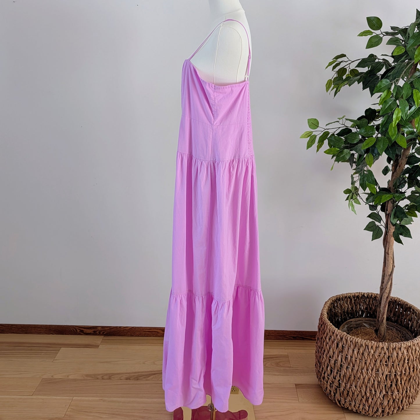 Playa Lucila Cotton Tiered Maxi Dress — L