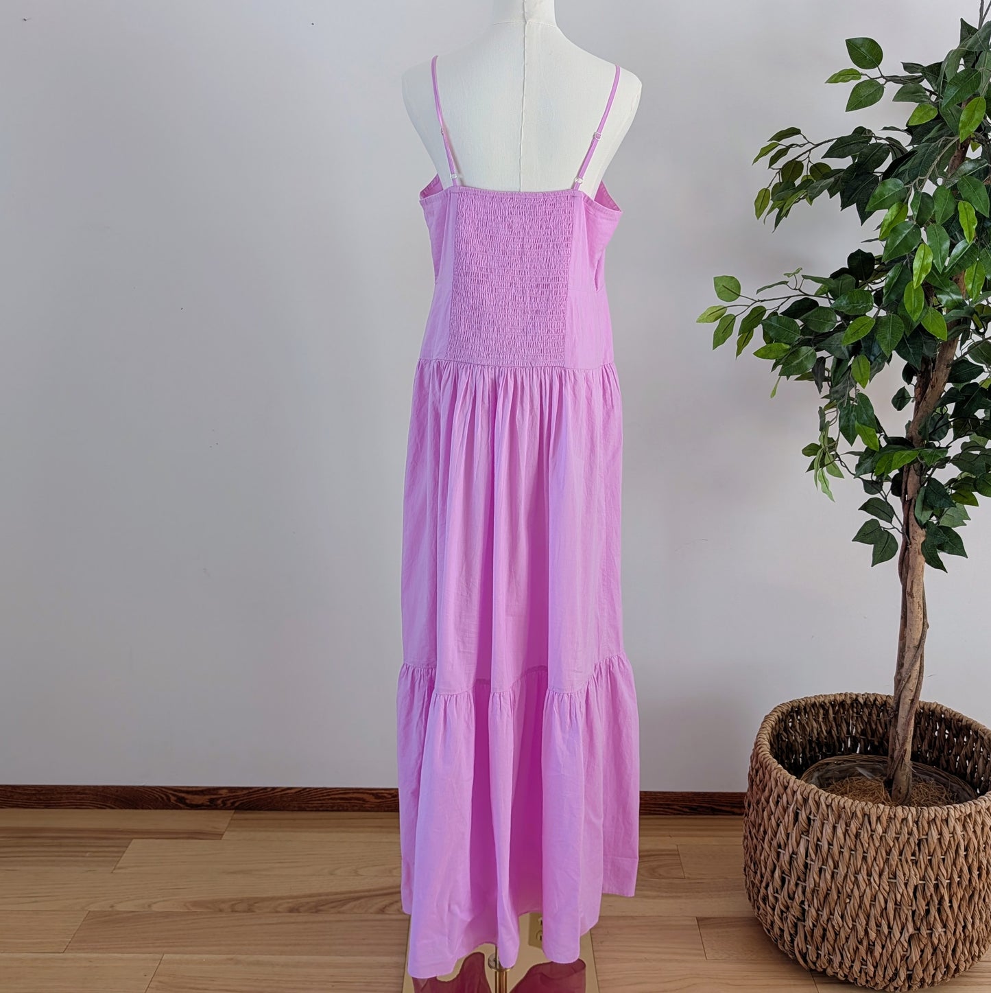 Playa Lucila Cotton Tiered Maxi Dress — L