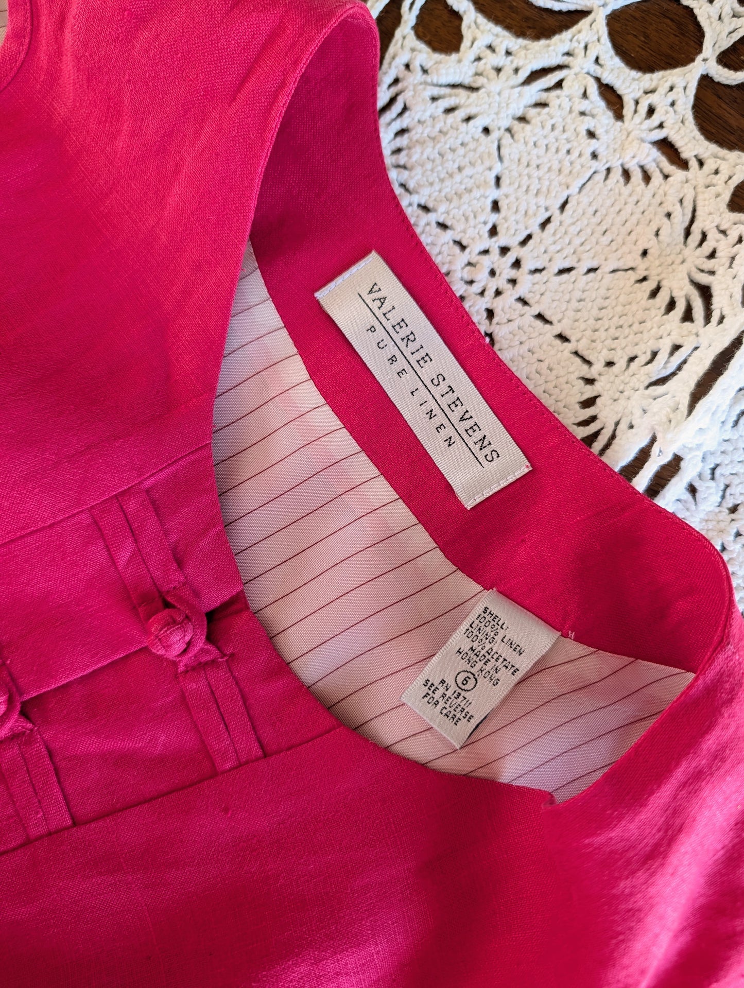 Pure Linen Mandarin Button Top Shirt - S