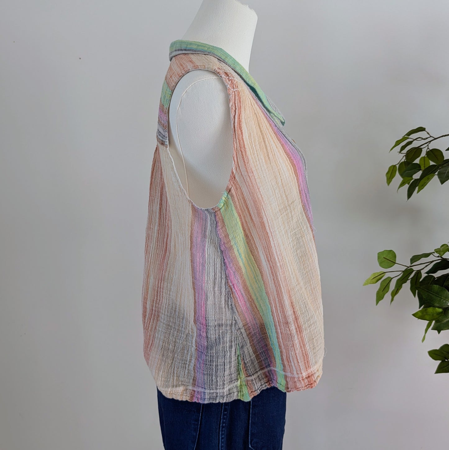 Anthropologie Cotton Colorful Striped Top - M