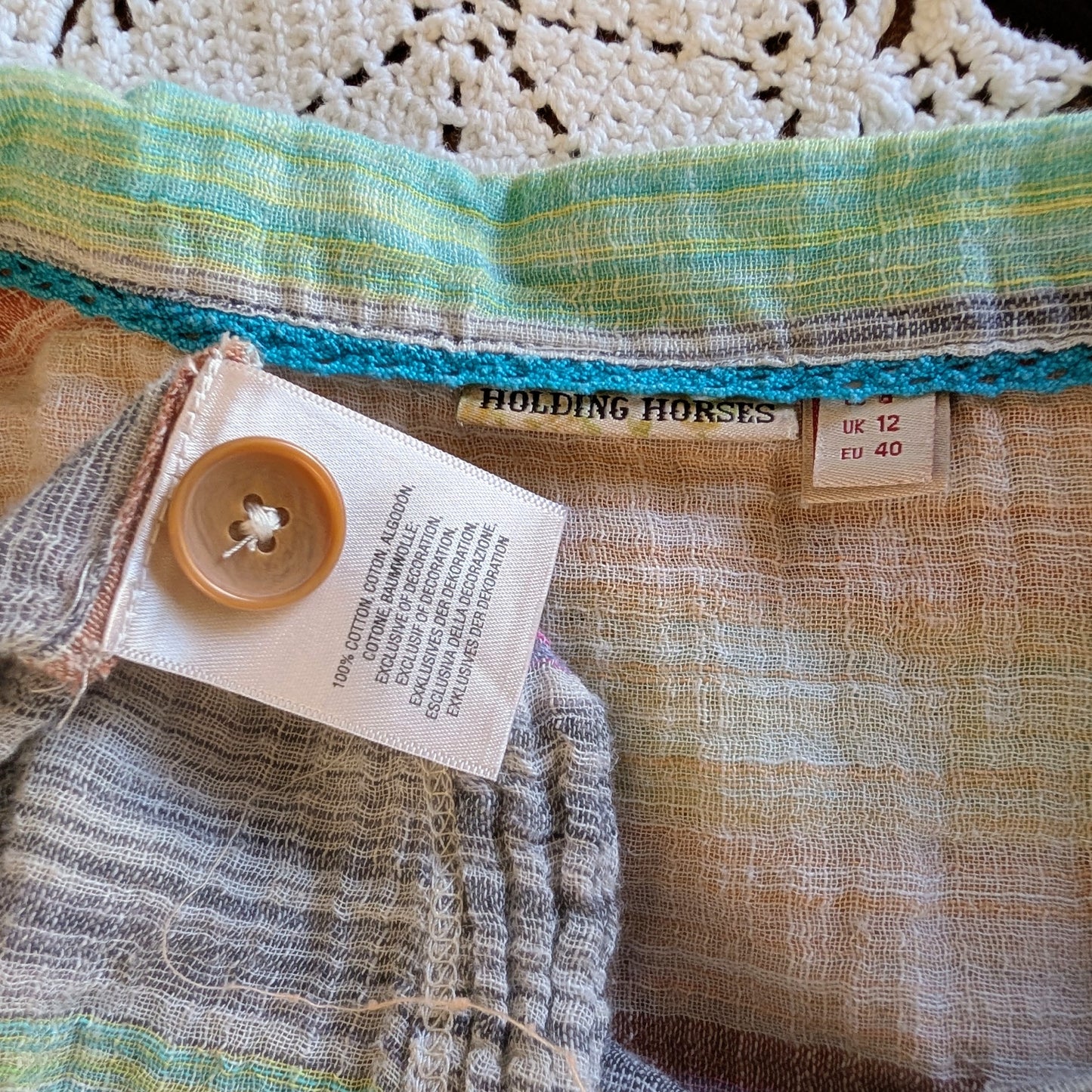 Anthropologie Cotton Colorful Striped Top - M