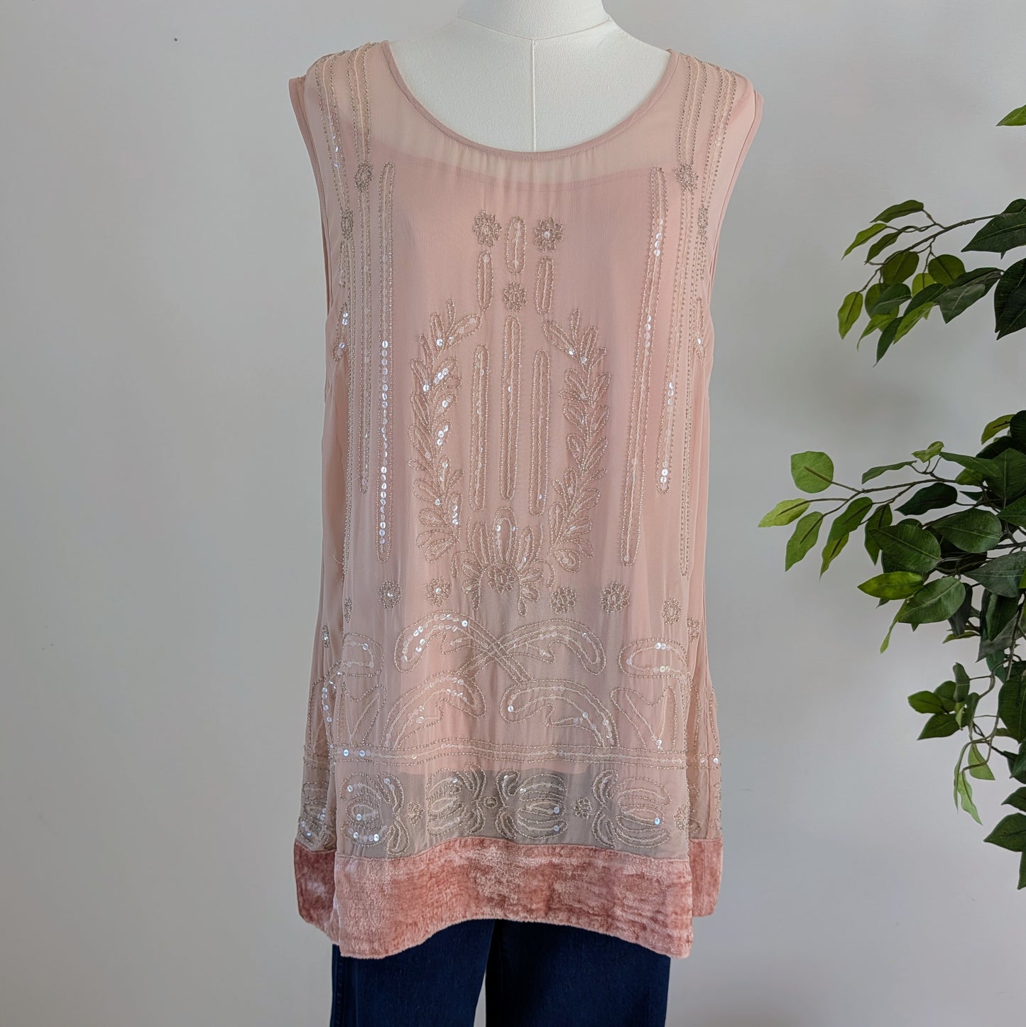 Sundance Beaded Romantic Top Shirt- L