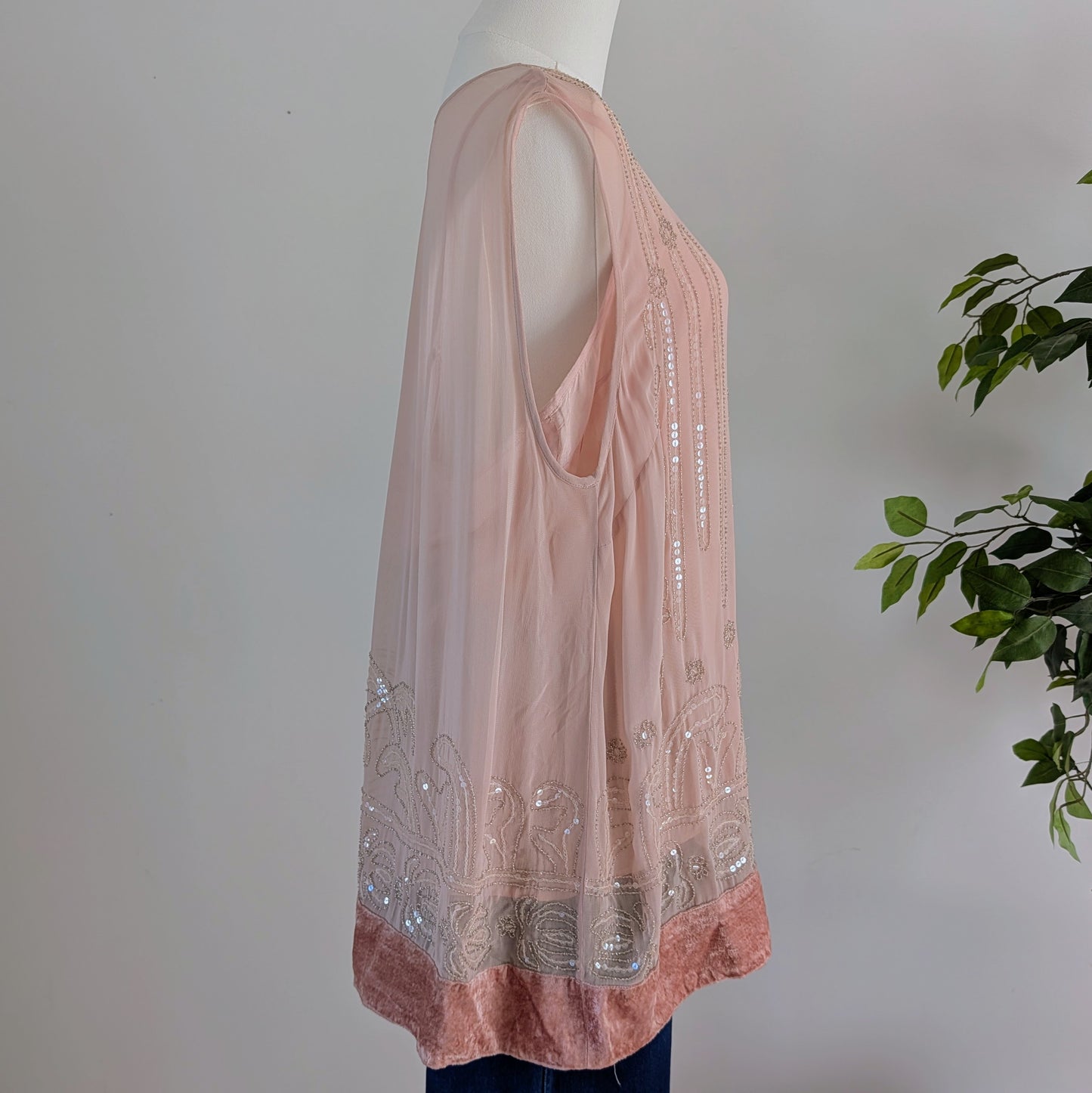 Sundance Beaded Romantic Top Shirt- L