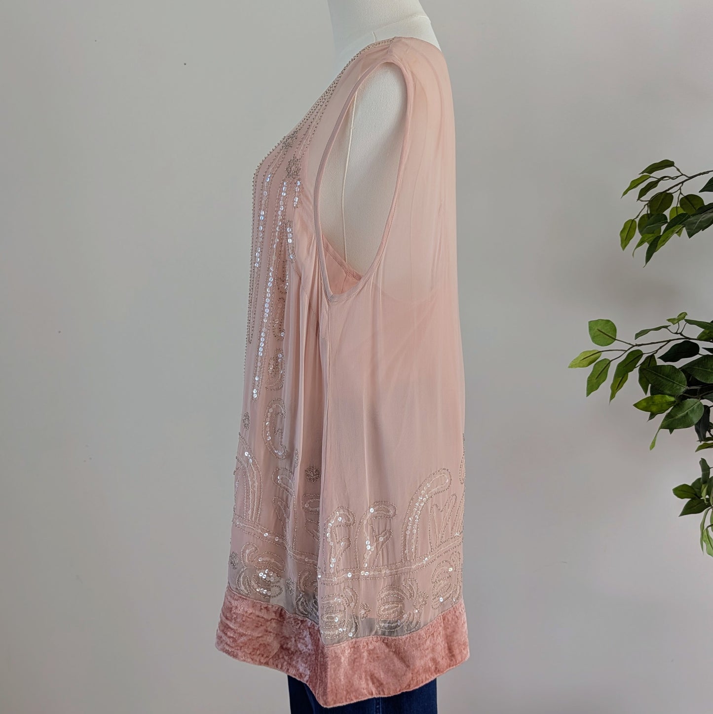 Sundance Beaded Romantic Top Shirt- L