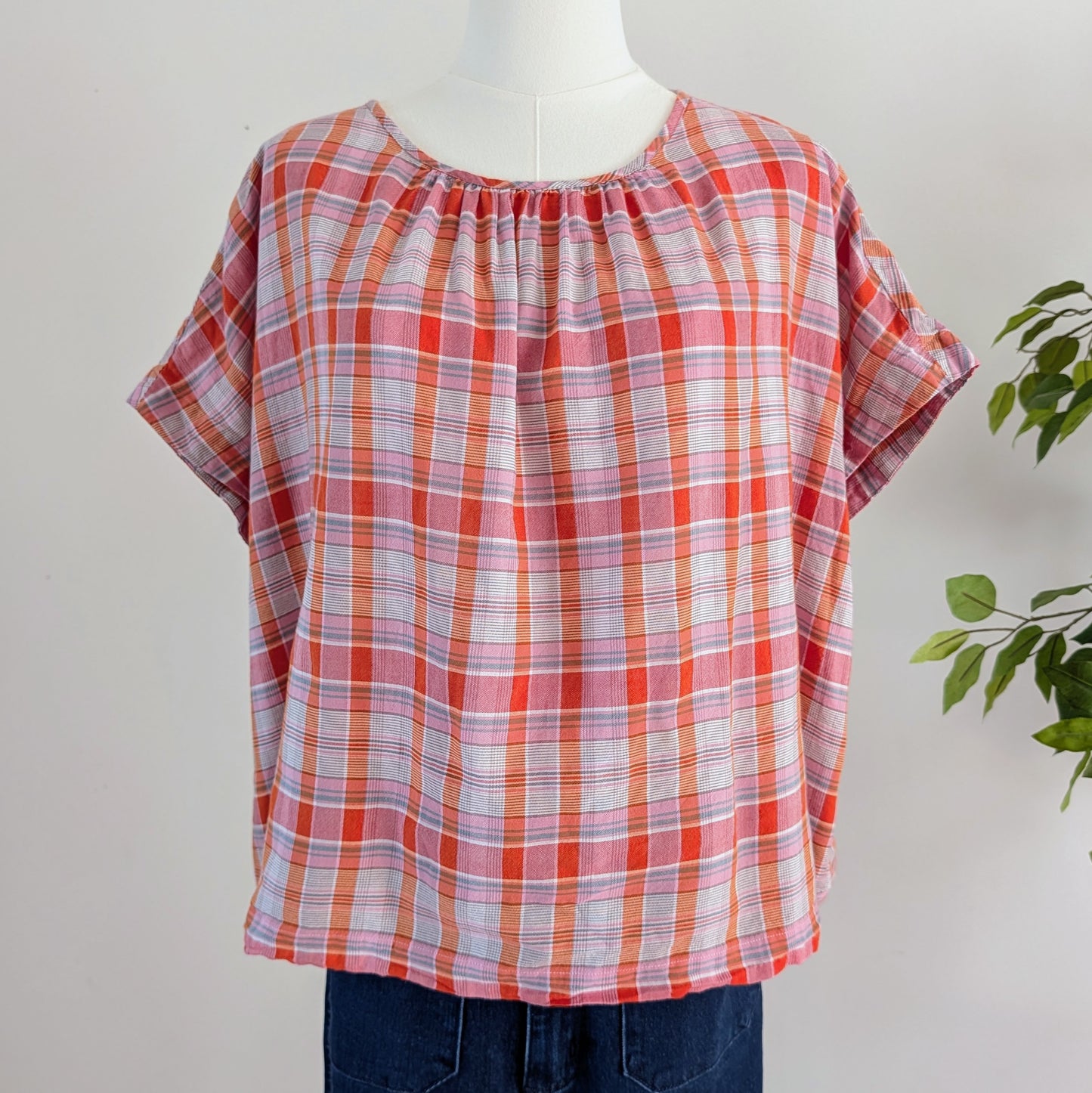 Madewell Cotton Plaid Top Shirt - M