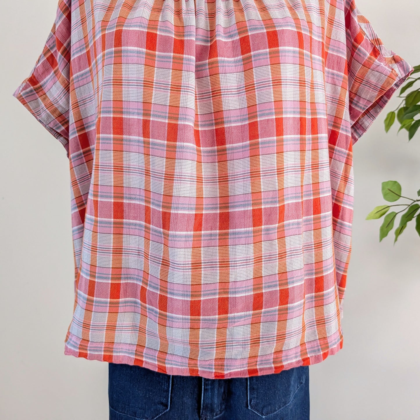 Madewell Cotton Plaid Top Shirt - M