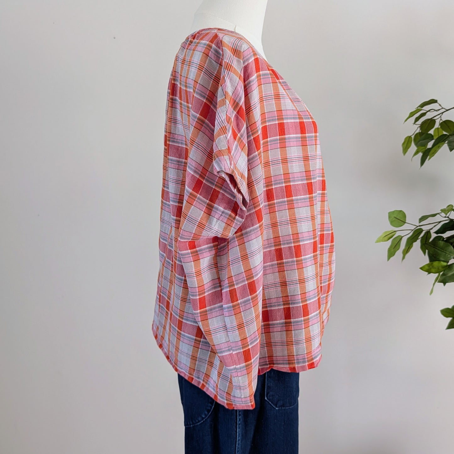 Madewell Cotton Plaid Top Shirt - M