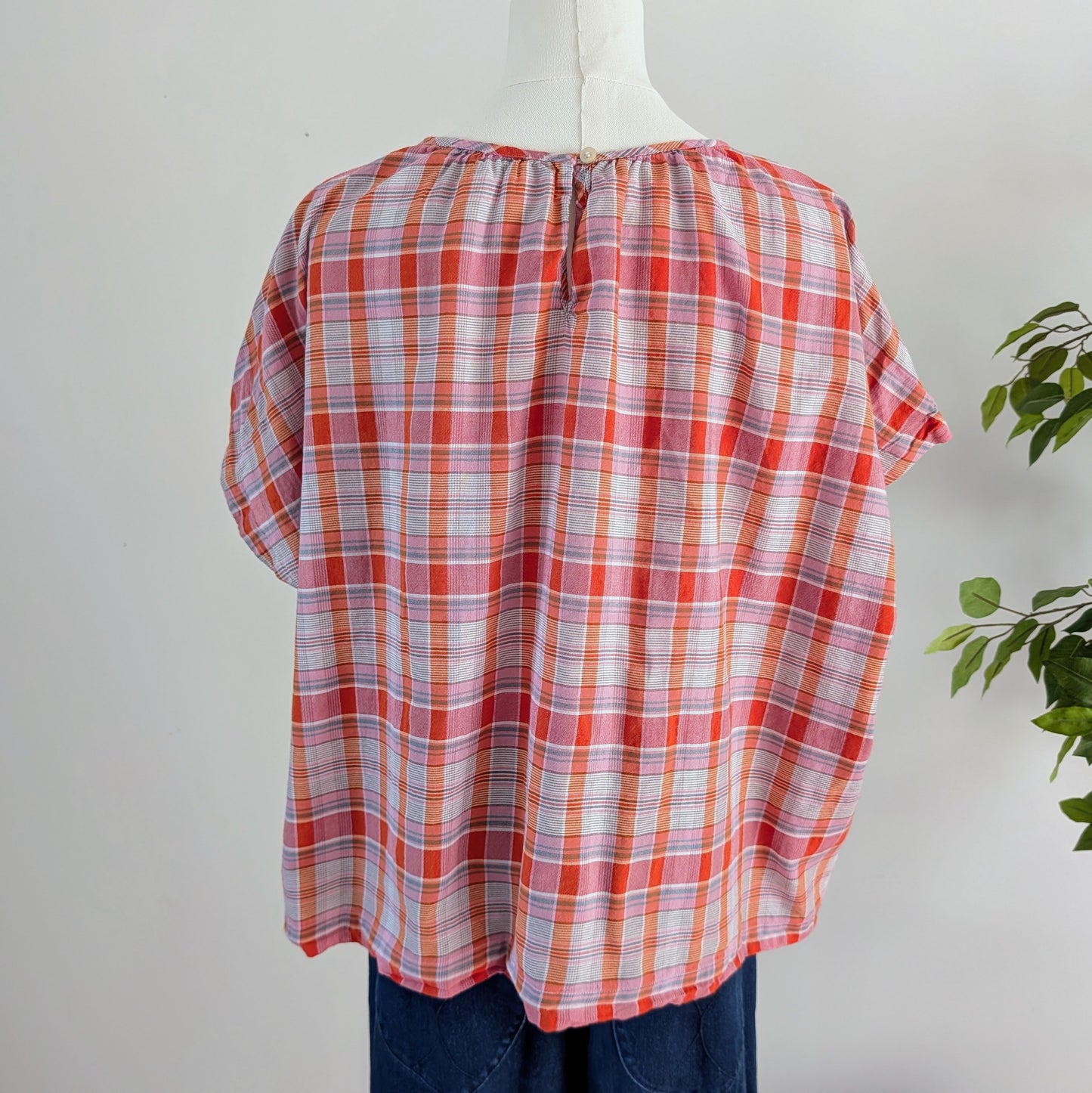 Madewell Cotton Plaid Top Shirt - M