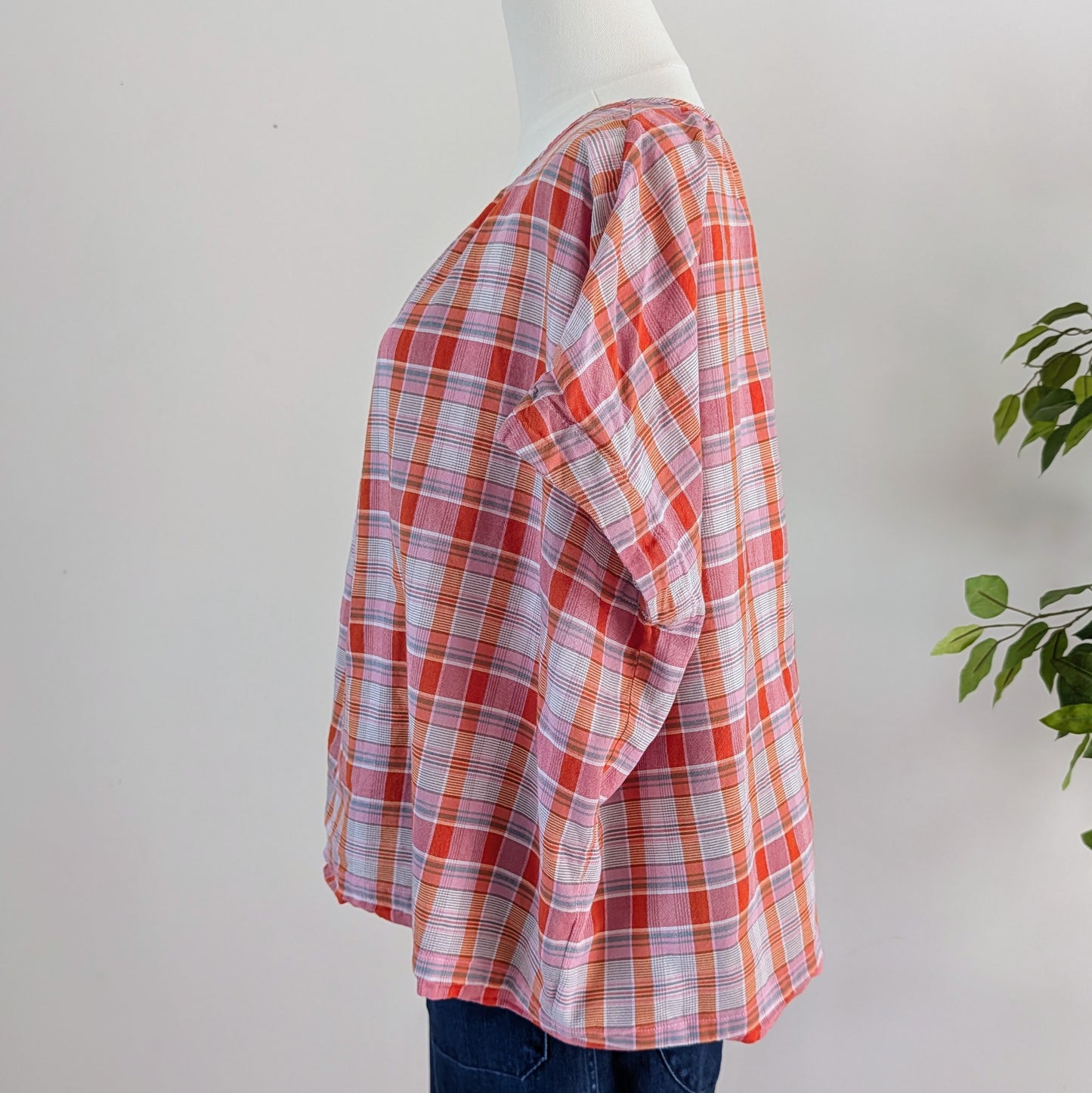 Madewell Cotton Plaid Top Shirt - M