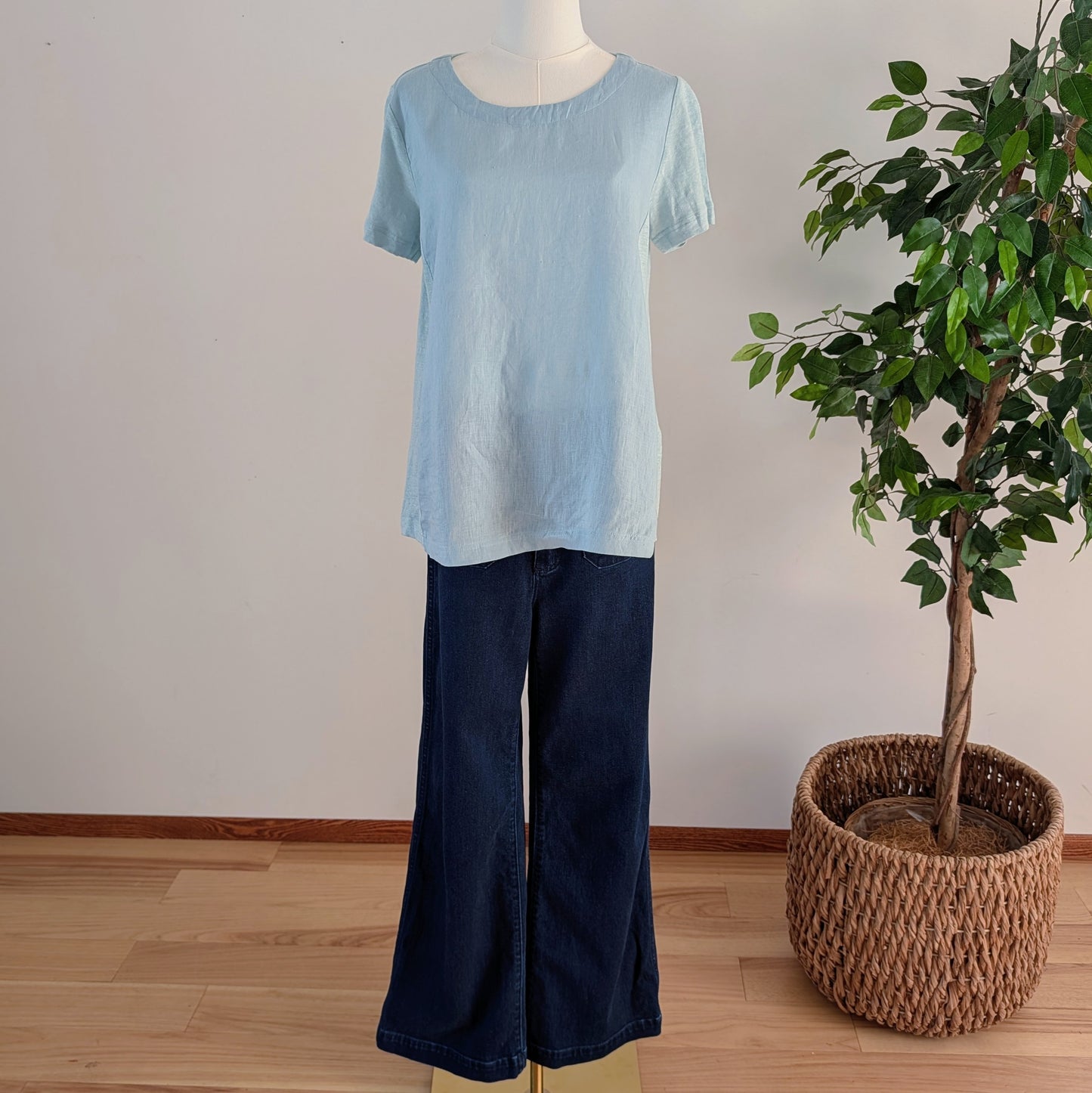 J Jill Love Linen Tee Shirt Top- S