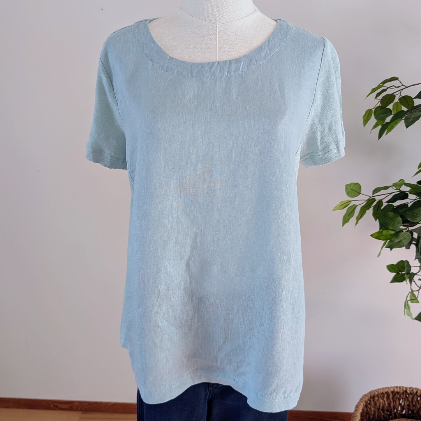 J Jill Love Linen Tee Shirt Top- S