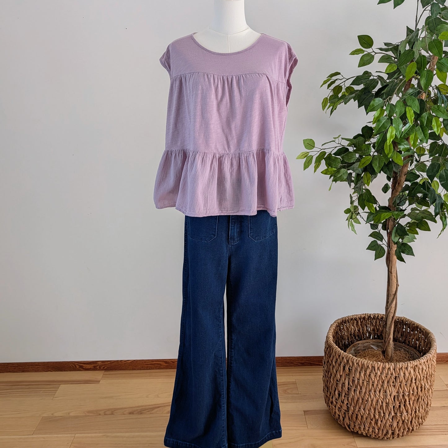 Anthropologie Cotton Tiered Top Shirt - S