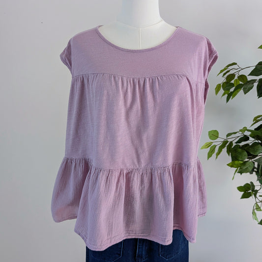 Anthropologie Cotton Tiered Top Shirt - S