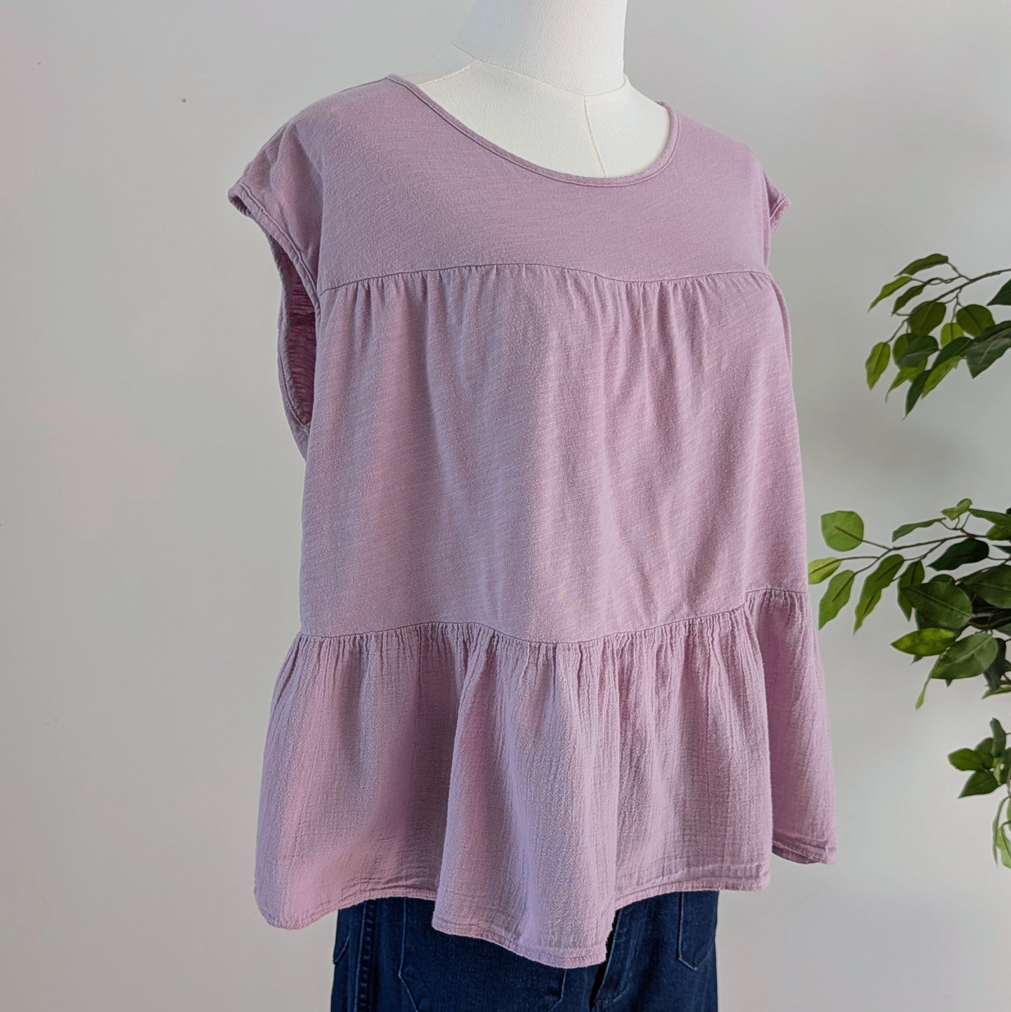Anthropologie Cotton Tiered Top Shirt - S