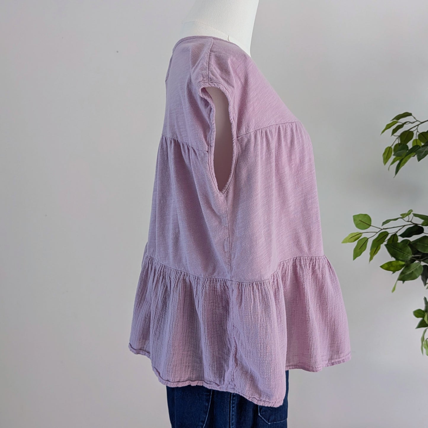 Anthropologie Cotton Tiered Top Shirt - S
