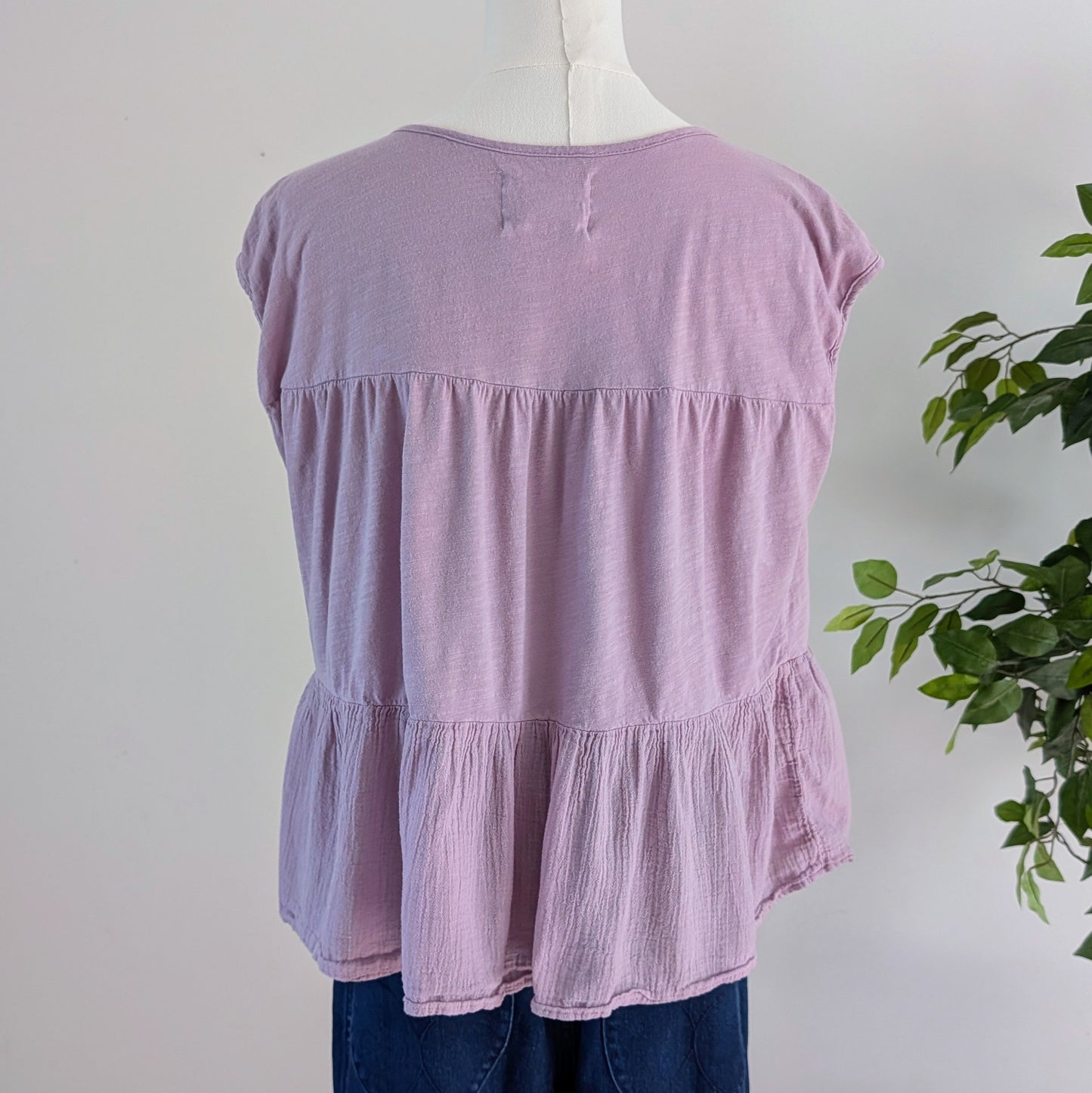 Anthropologie Cotton Tiered Top Shirt - S