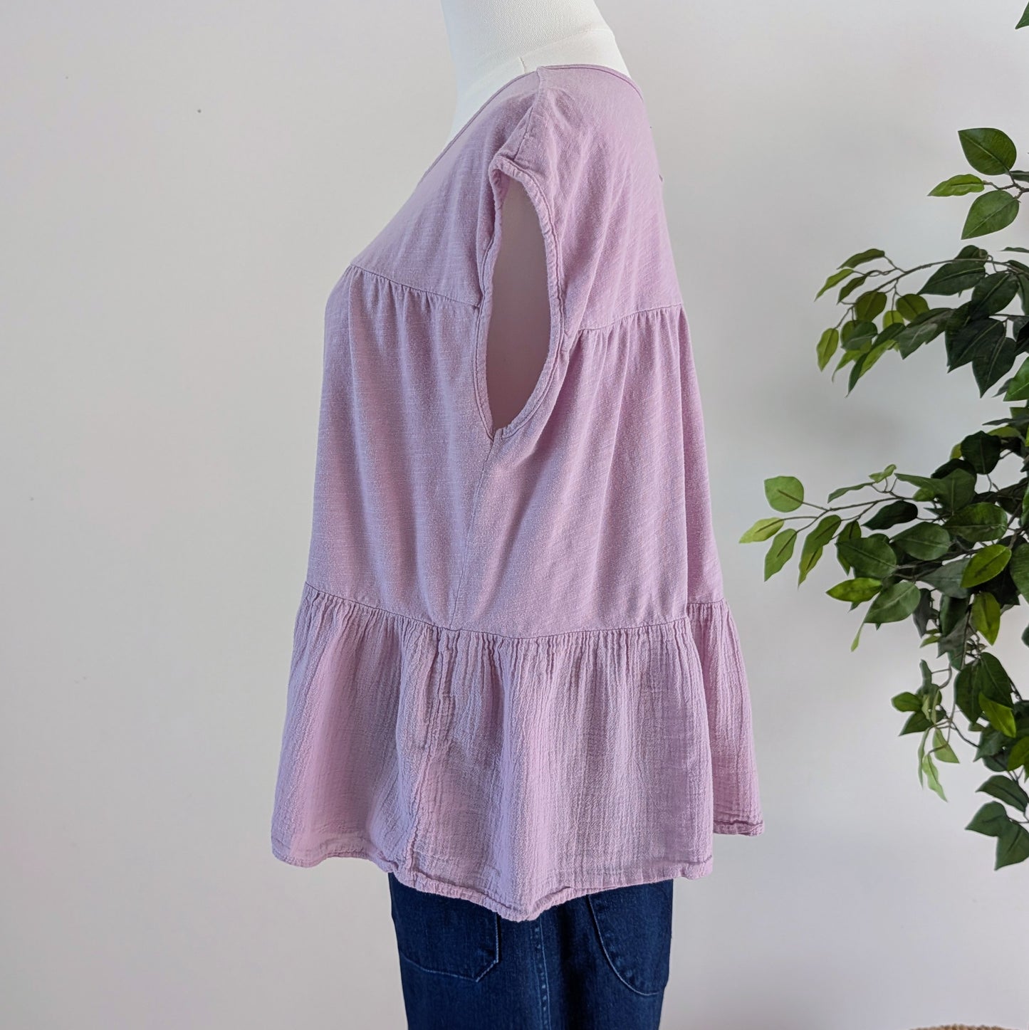 Anthropologie Cotton Tiered Top Shirt - S