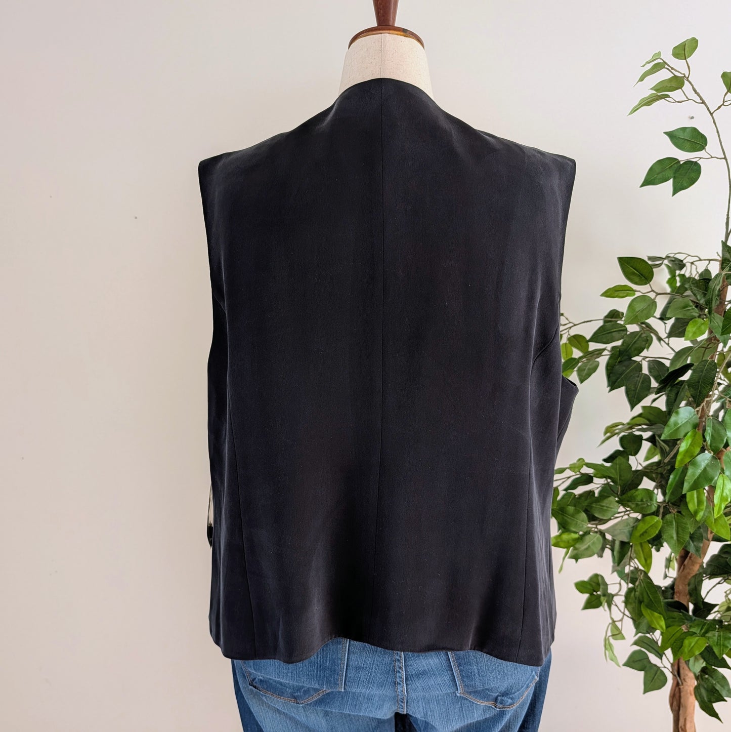 NWT 100% Silk Button Up Vest Top - 3X