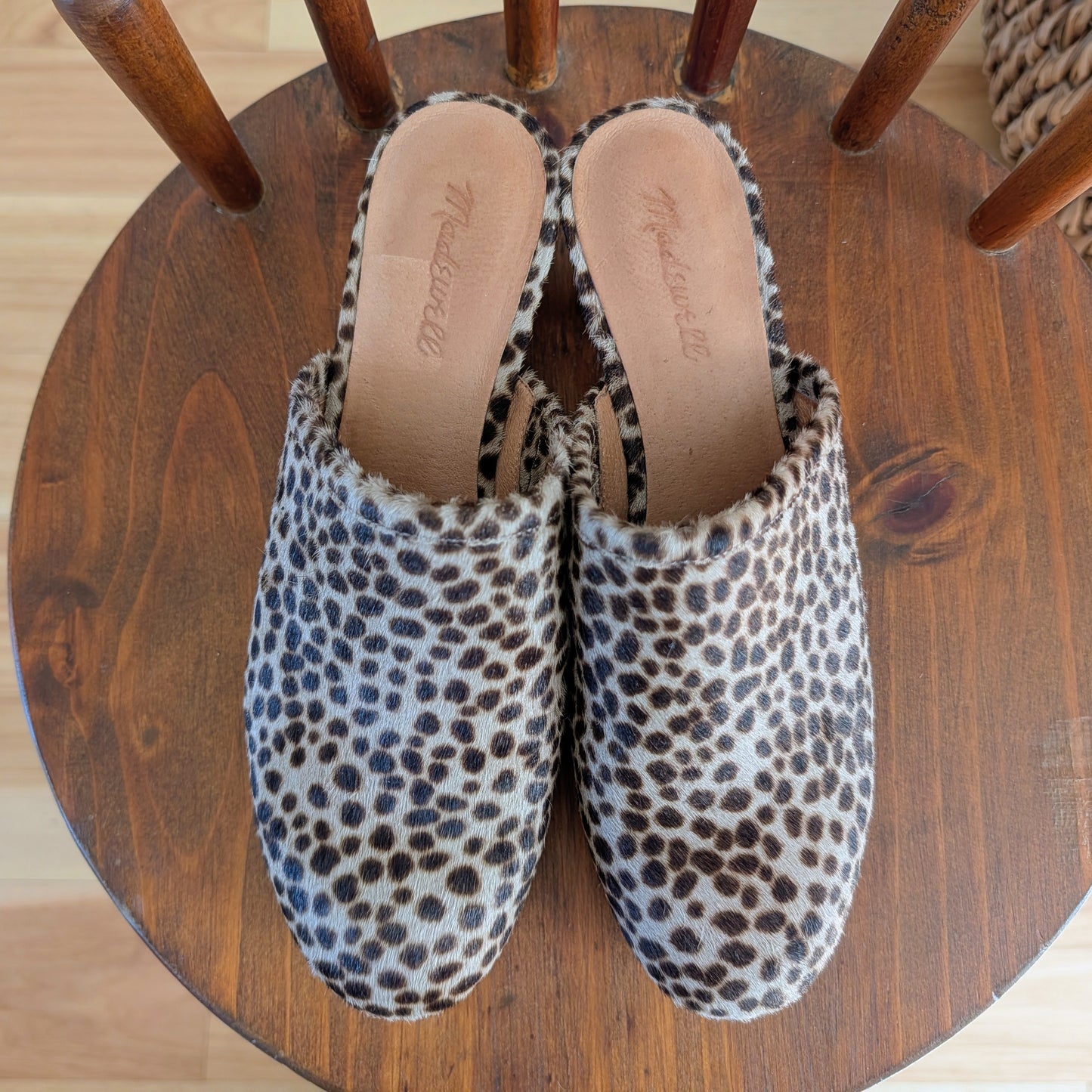 Madewell Calf Hair Leopard Clogs - 8.5