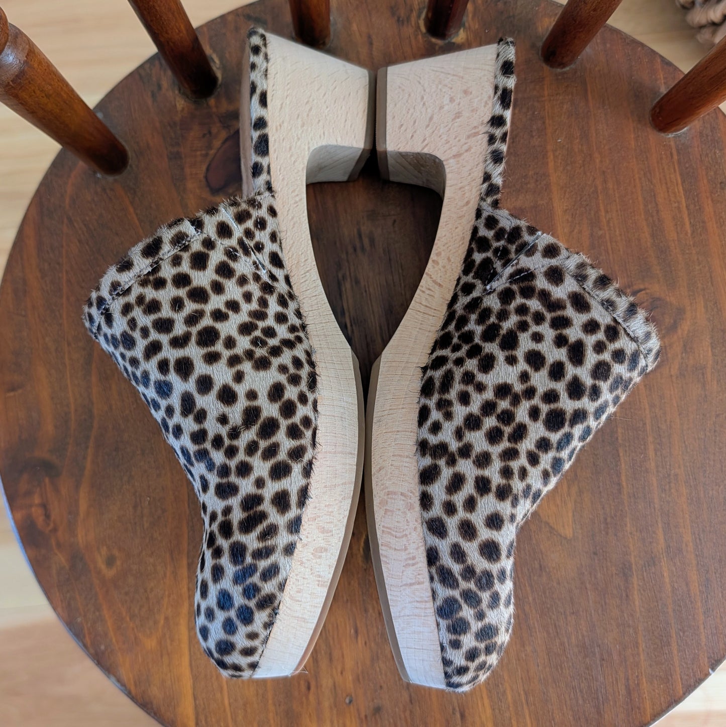 Madewell Calf Hair Leopard Clogs - 8.5
