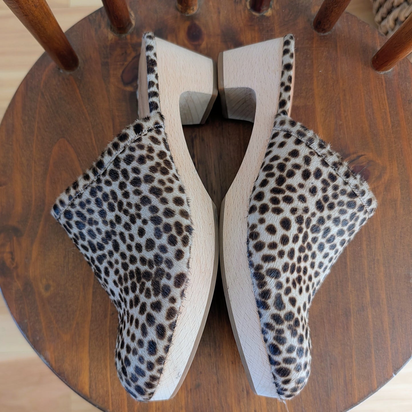 Madewell Calf Hair Leopard Clogs - 8.5