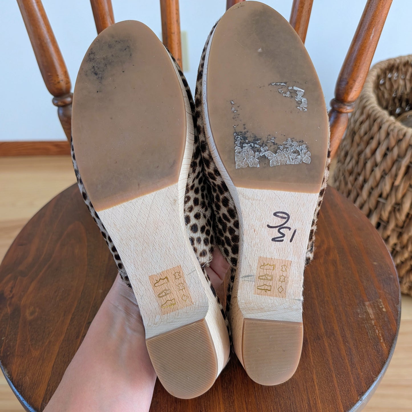 Madewell Calf Hair Leopard Clogs - 8.5