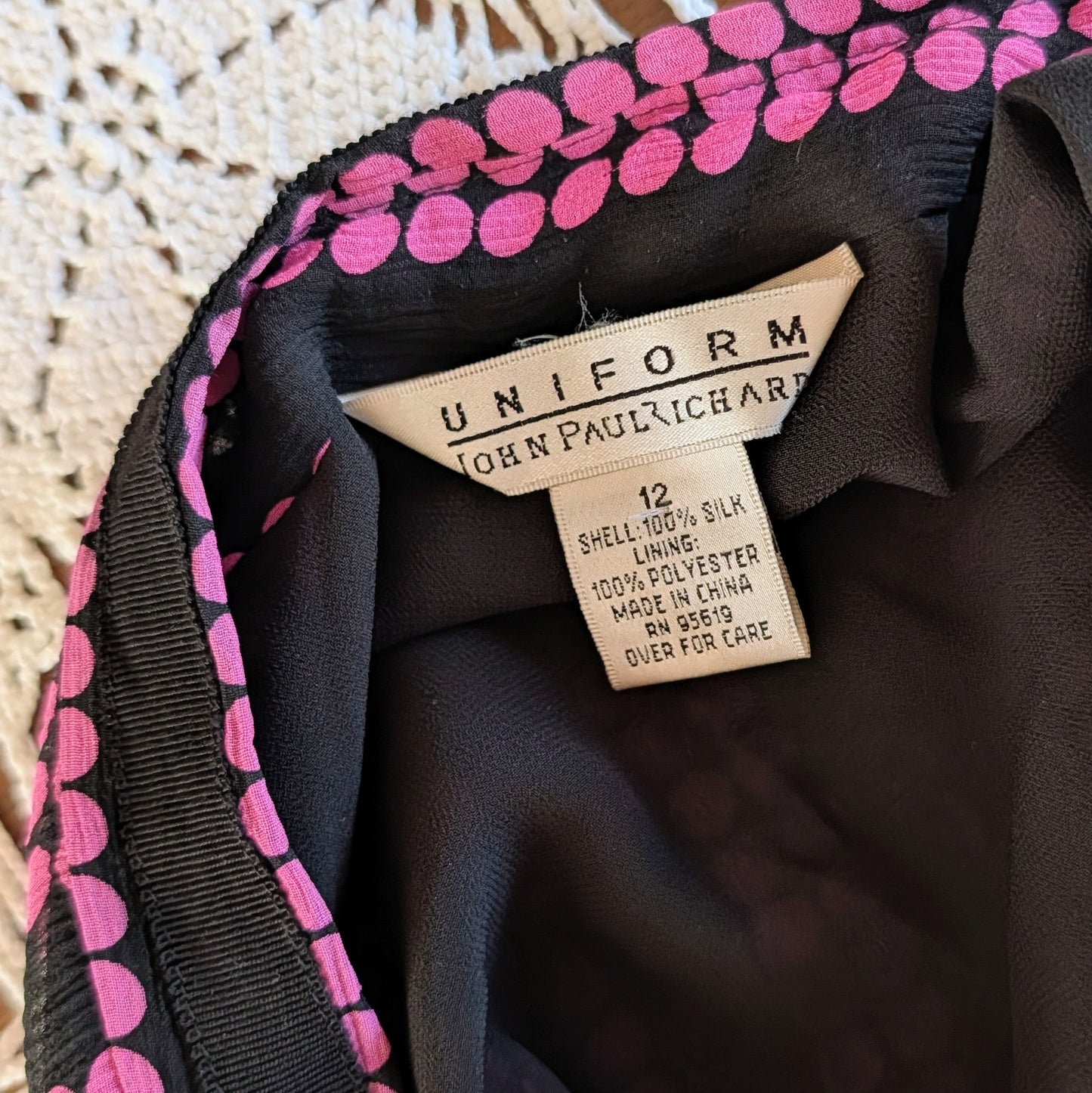 Vintage Silk Polkadot Skirt - 12