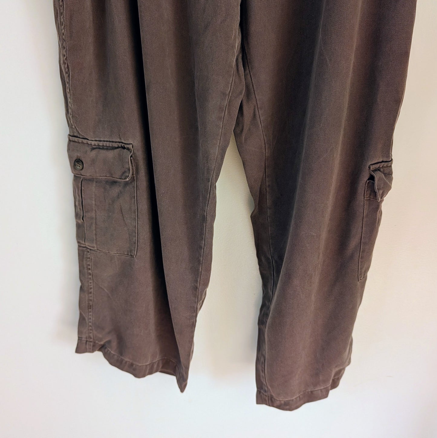 J Jill Tencel Brown Cargo Pants - 26W/4X