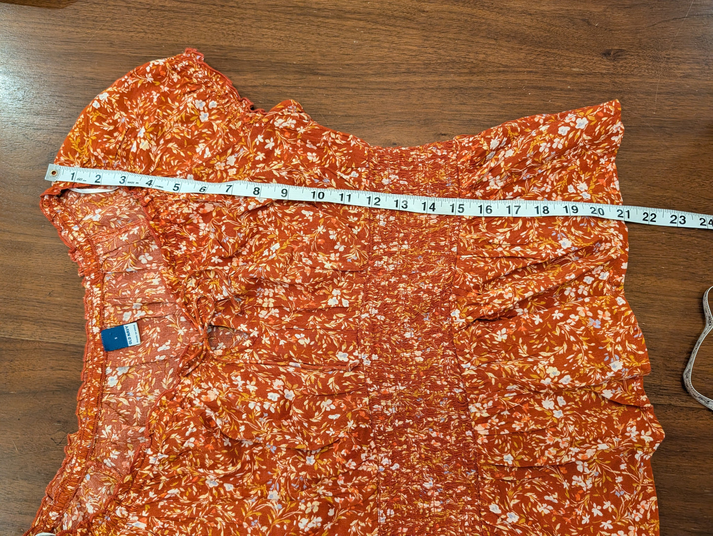 Floral Puff Sleeve Top Cotton Blend Shirt- S