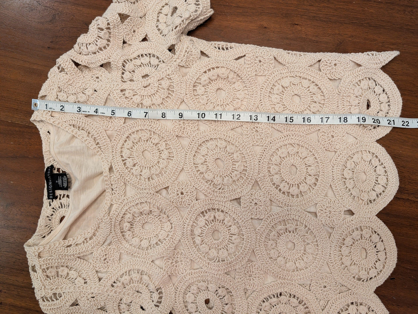 Crochet Knit Cotton Top Shirt- M