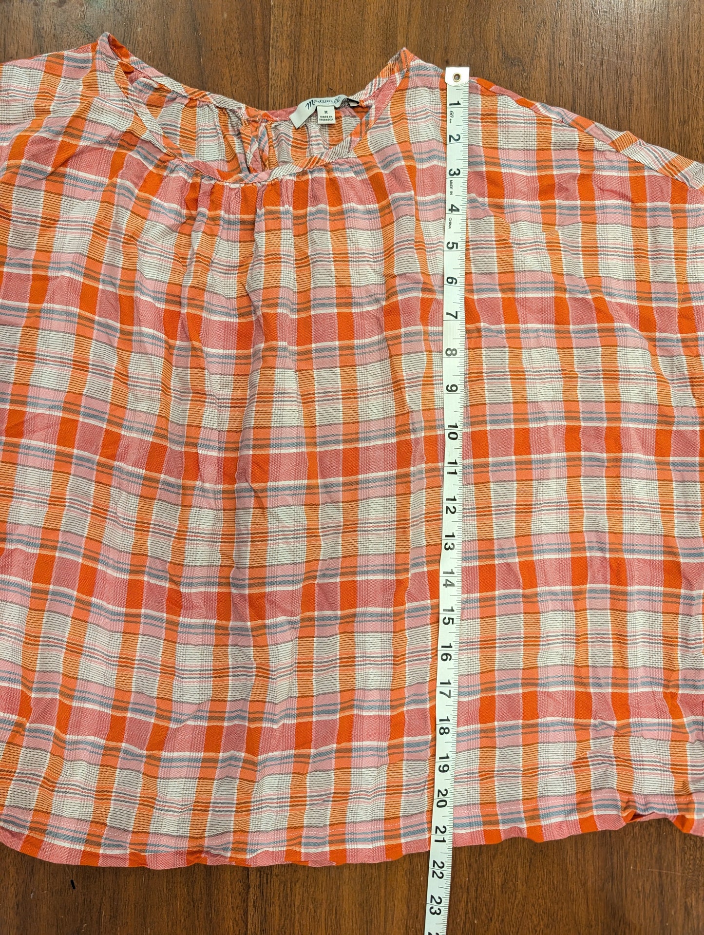Madewell Cotton Plaid Top Shirt - M