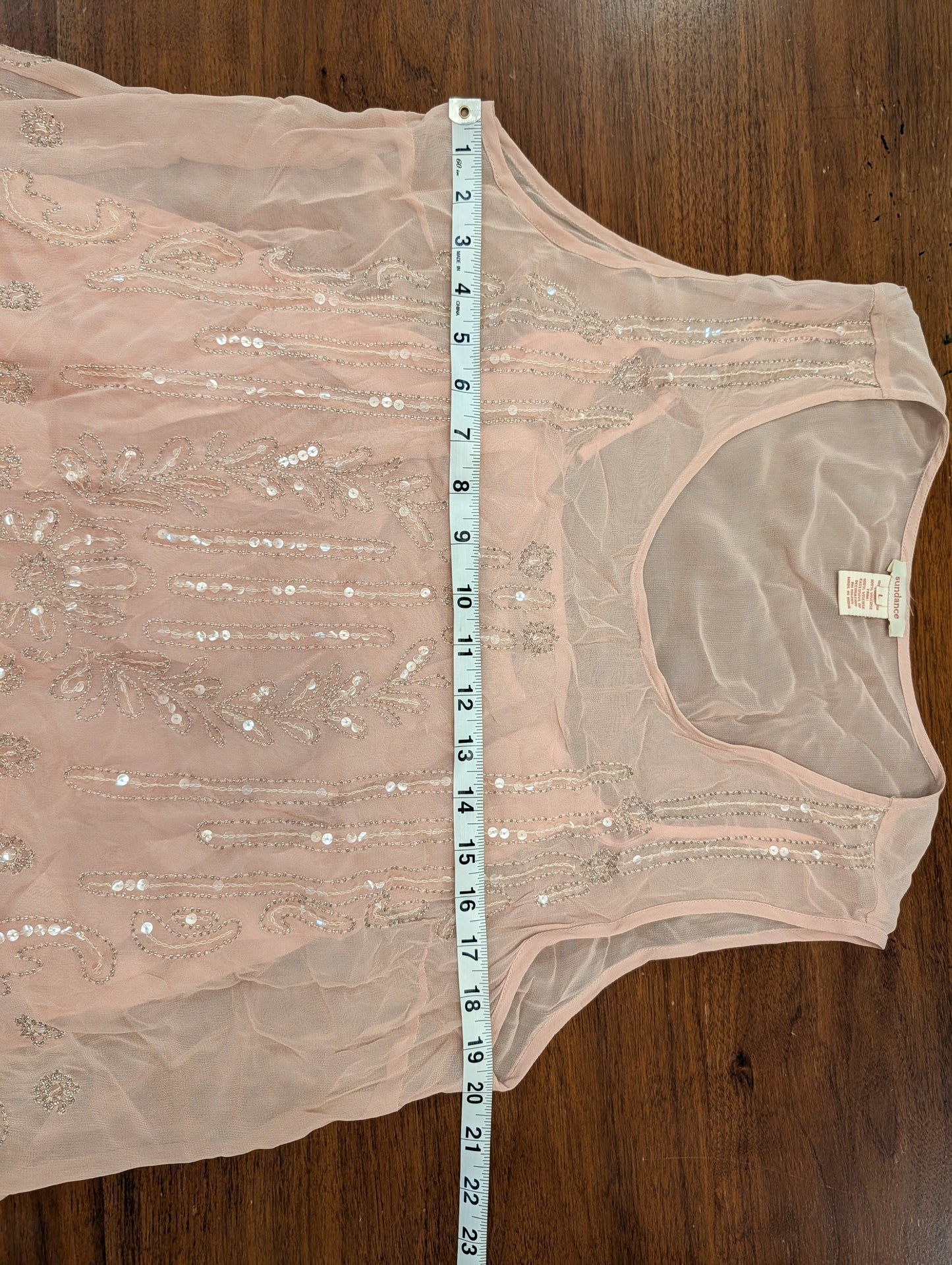 Sundance Beaded Romantic Top Shirt- L