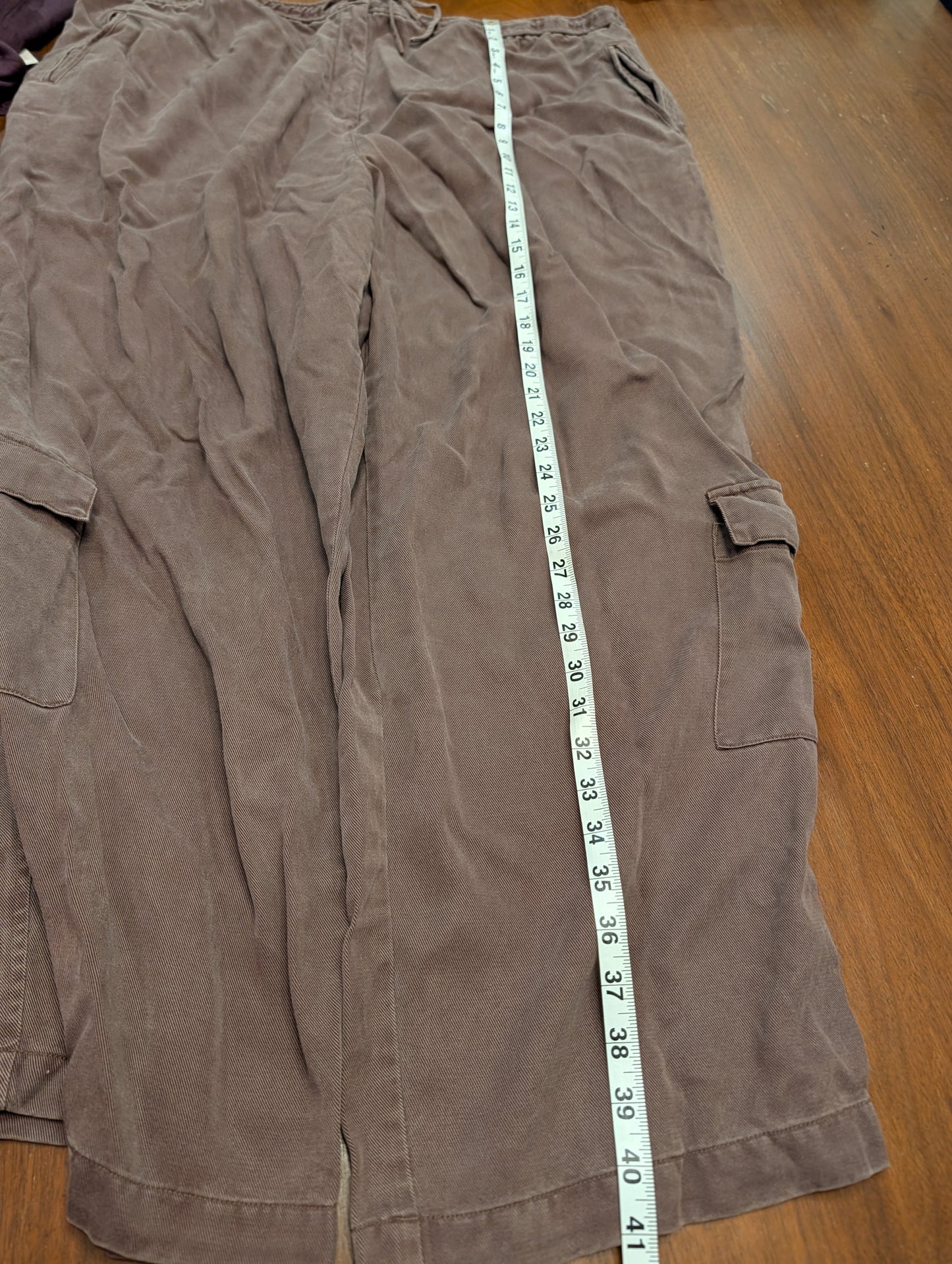 J Jill Tencel Brown Cargo Pants - 26W/4X