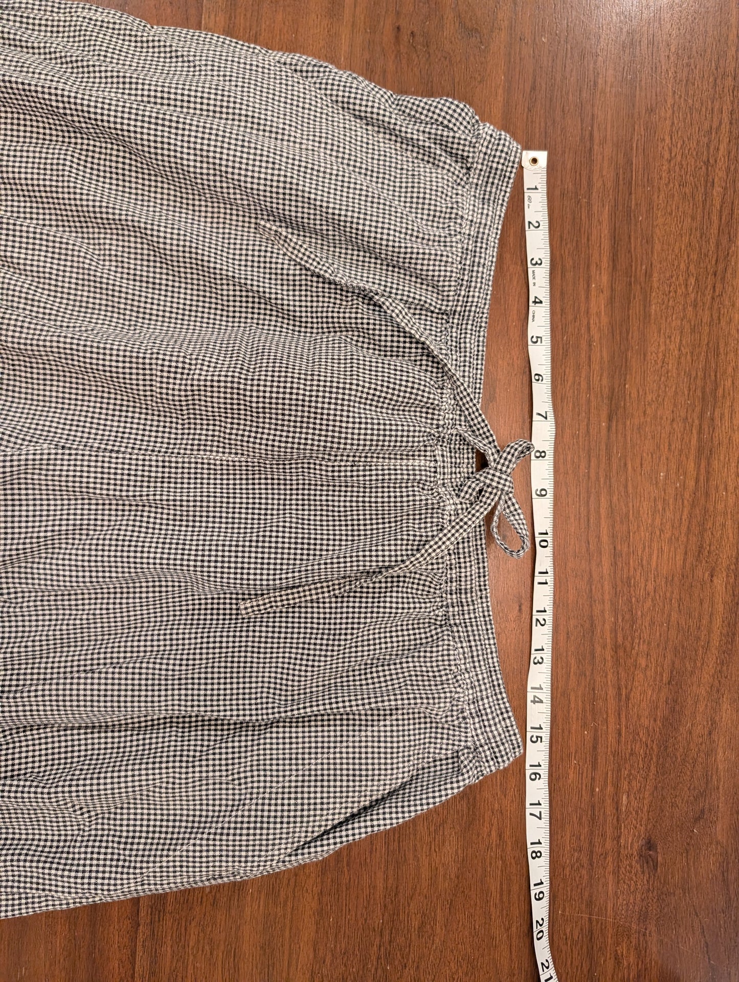Cotton Gingham Plaid Floral Capris - XL