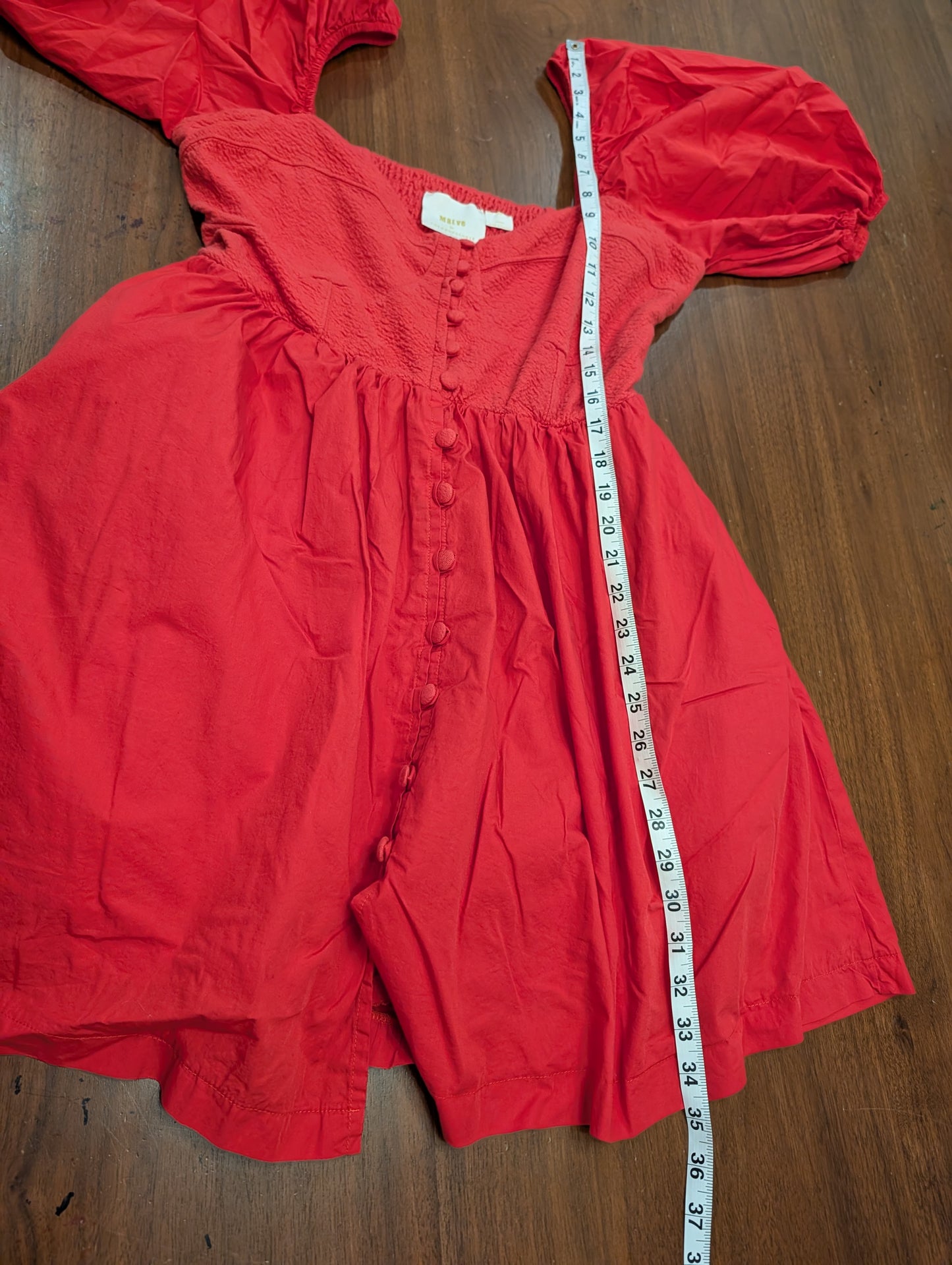 Maeve Anthropologie Puff-Sleeve Mini Dress - L