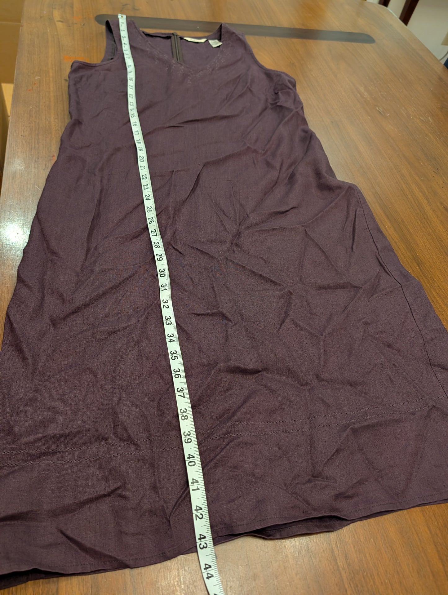 Eddie Bauer Linen Floral Embroidered Dress - 14