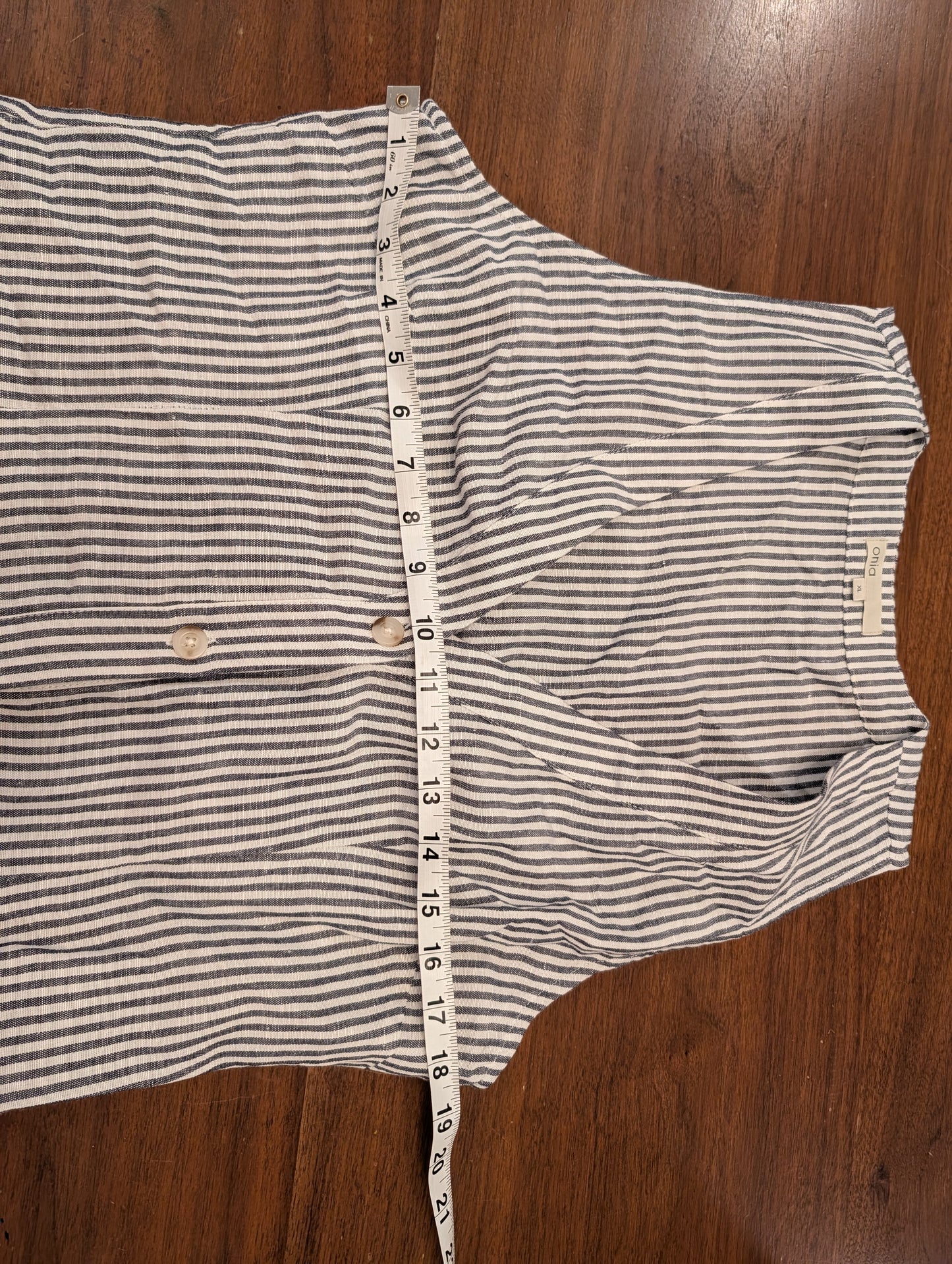 Onia Linen Blend Striped Maxi Dress - XL