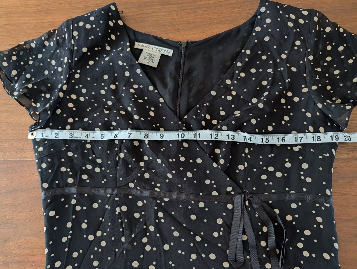 Vintage Silk Polkadot Bow Dress - 10