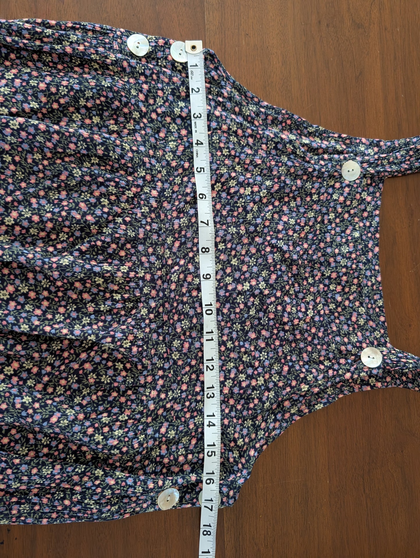 Vintage Floral Apron Dress - 6/S