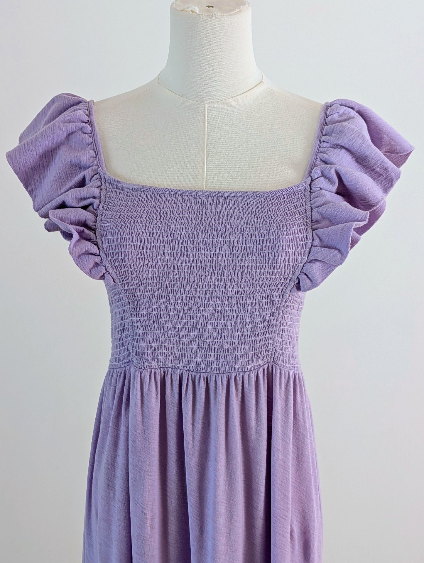 Nation LTD Lavender Pima Cotton Ruffle Tiered Midi Dress - M