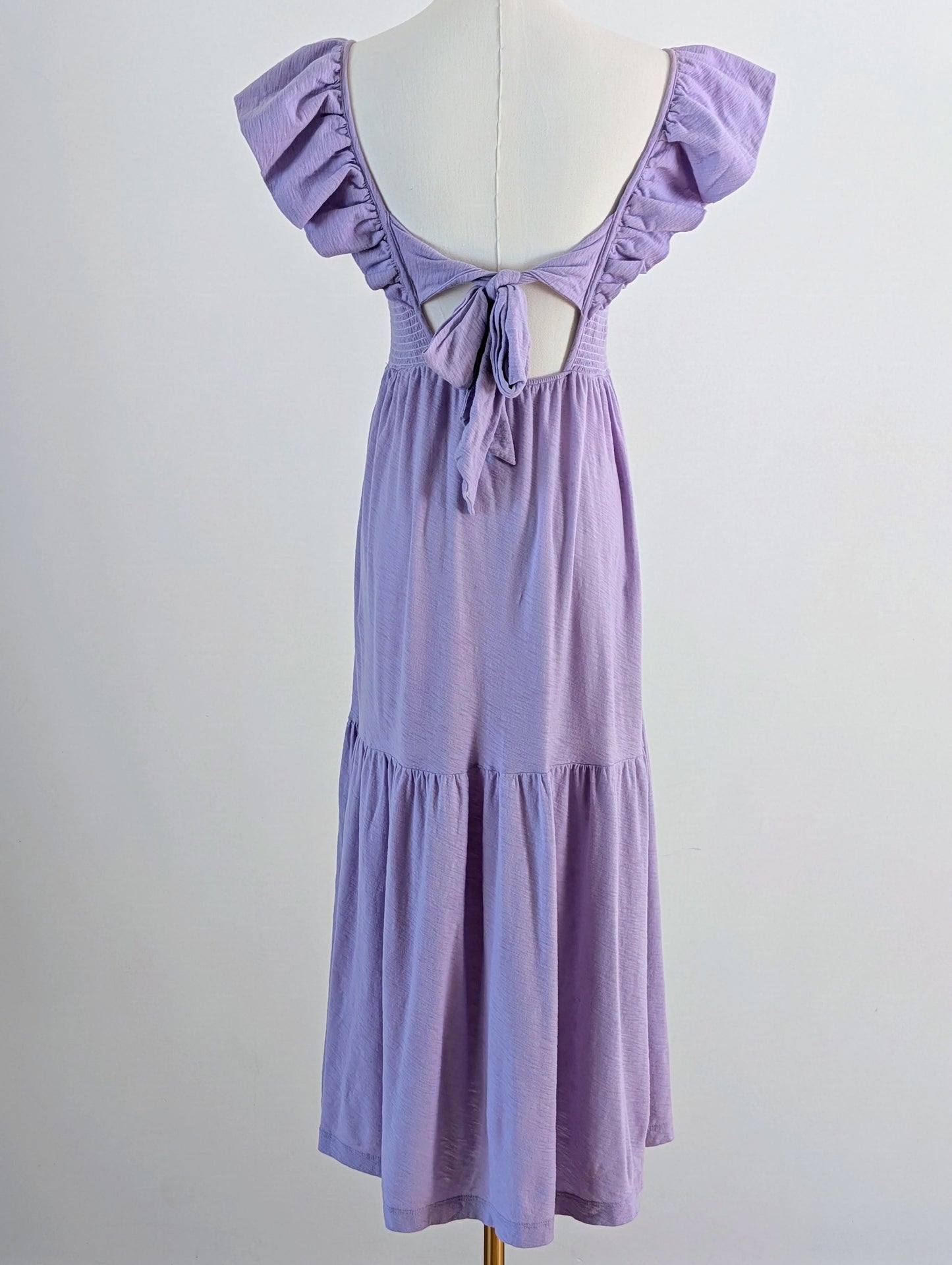 Nation LTD Lavender Pima Cotton Ruffle Tiered Midi Dress - M