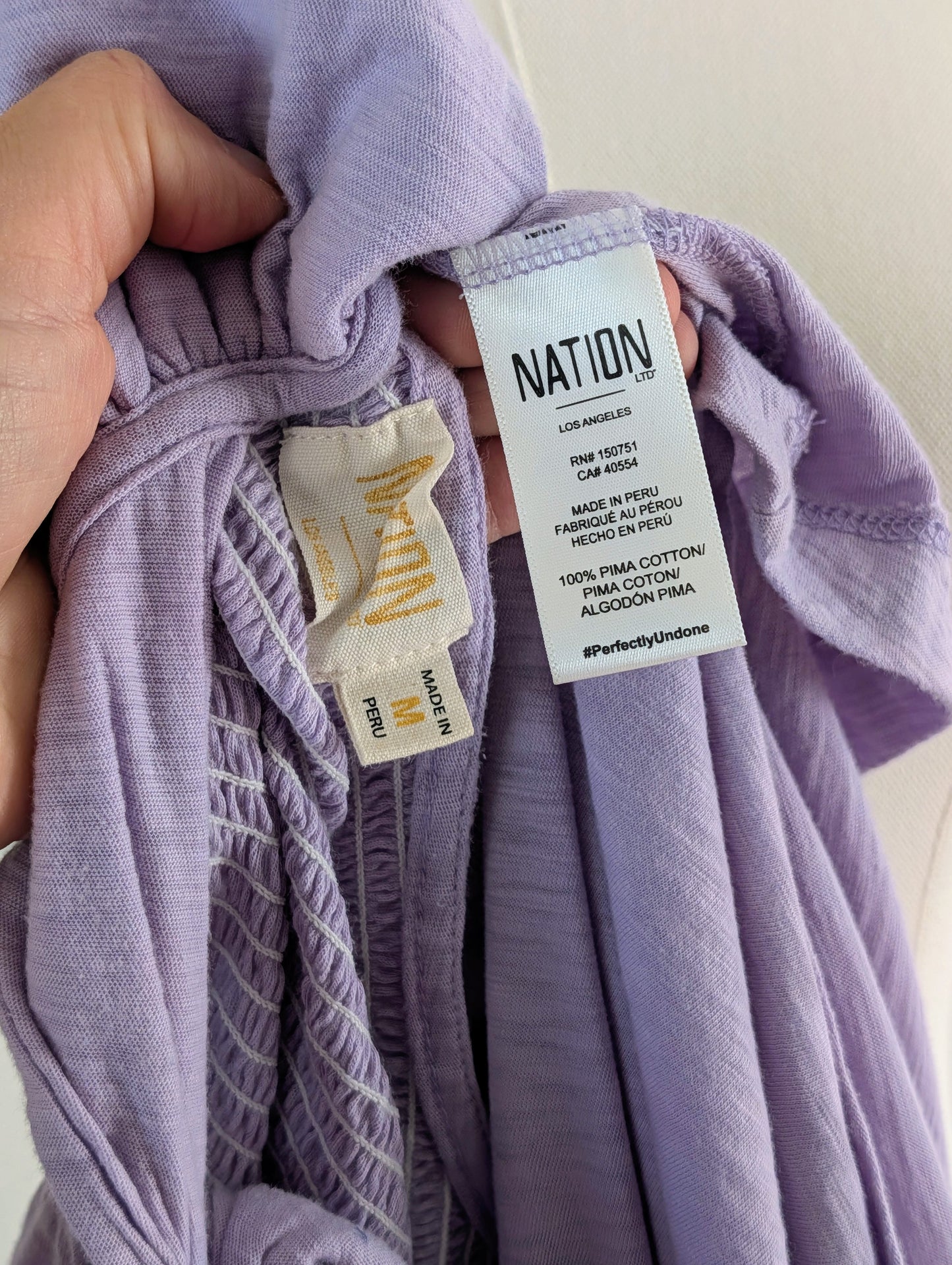Nation LTD Lavender Pima Cotton Ruffle Tiered Midi Dress - M