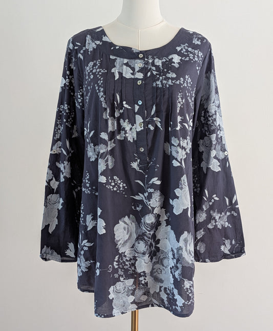Soft Surroundings Cotton Floral Pintuck Tunic – M