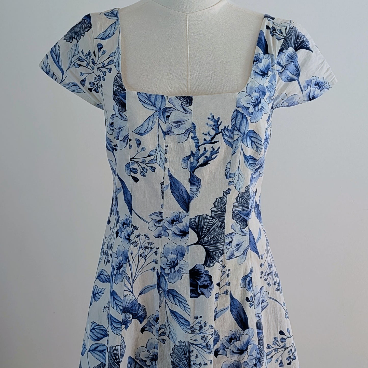 Avec Les Filles Floral Cotton Fit-and-Flare Dress - 8