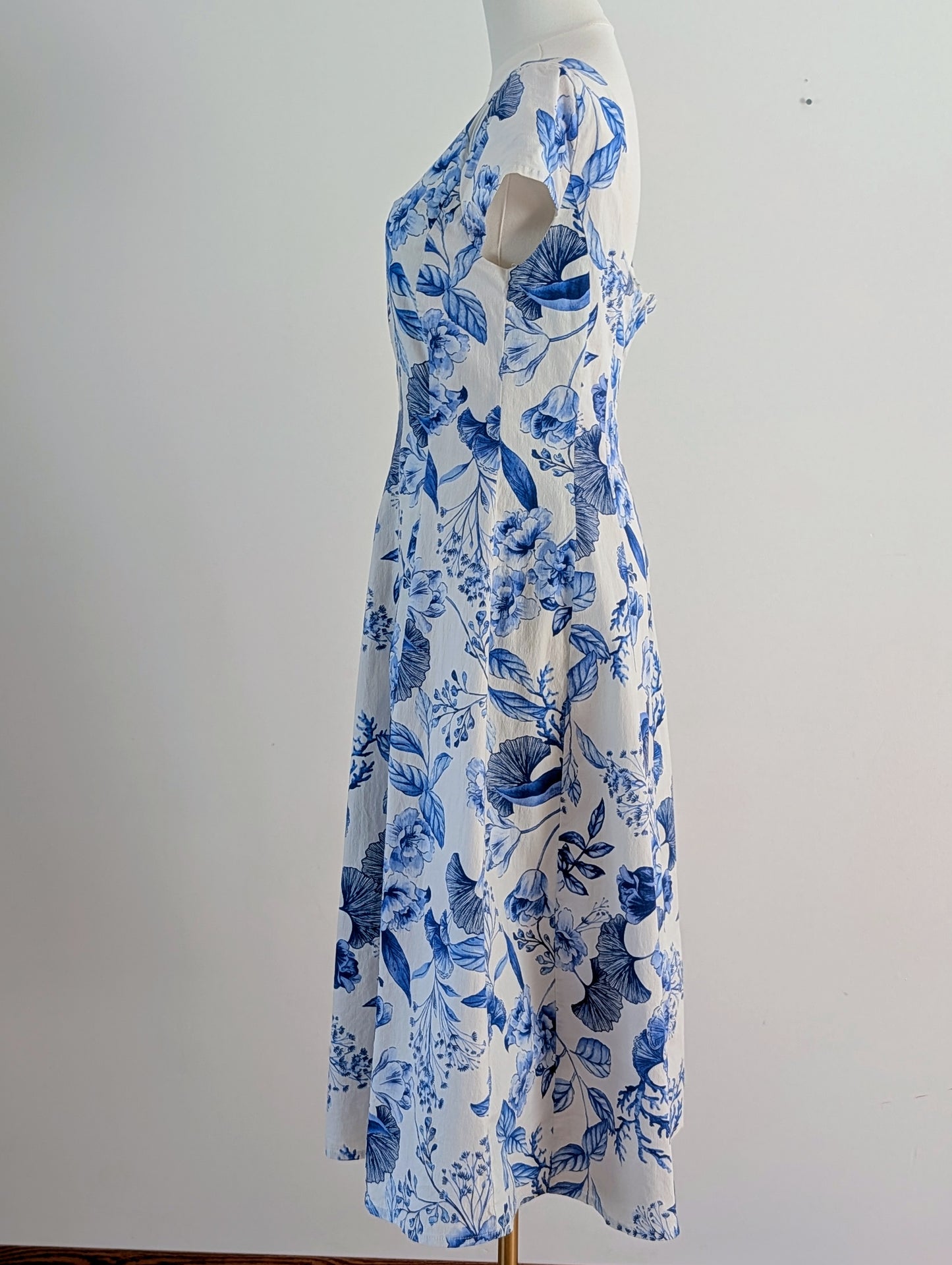 Avec Les Filles Floral Cotton Fit-and-Flare Dress - 8