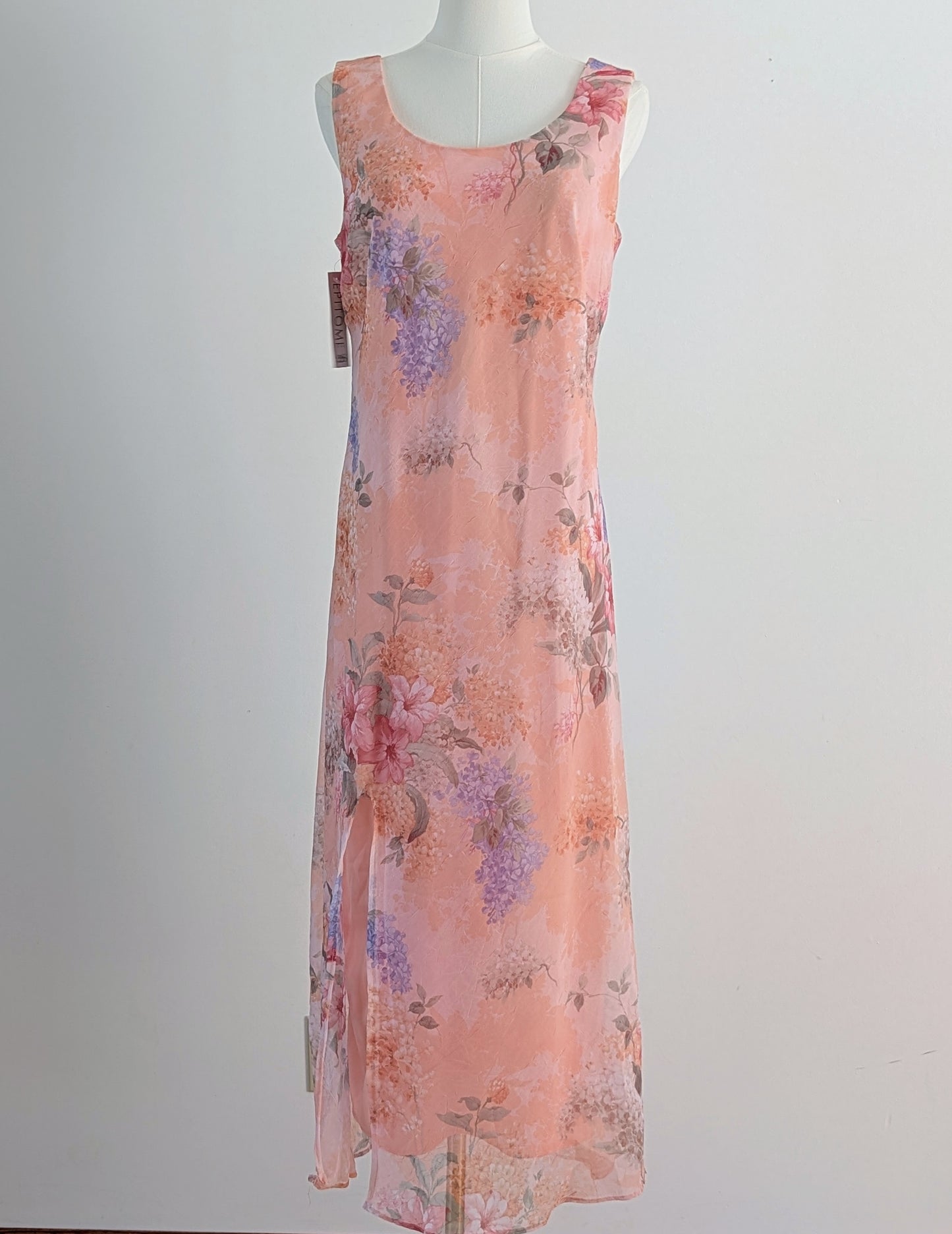 NWT Vintage Karin Stevens Floral Midi Dress - 10