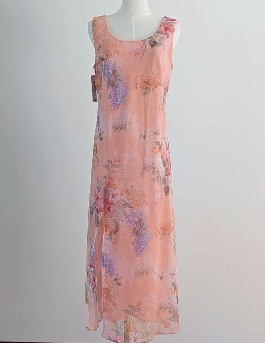 NWT Vintage Karin Stevens Floral Midi Dress - 10