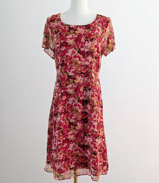 Vintage Coldwater Creek 100% Silk Floral Dress - 12